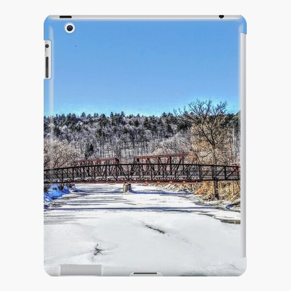 snowy bridge over river iPad Snap Case