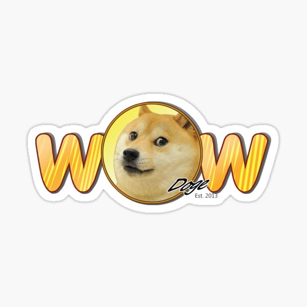 Shiba Inu Wow - Circle Sticker Decal 3" x 3" - Doge Dog Meme  Internet
