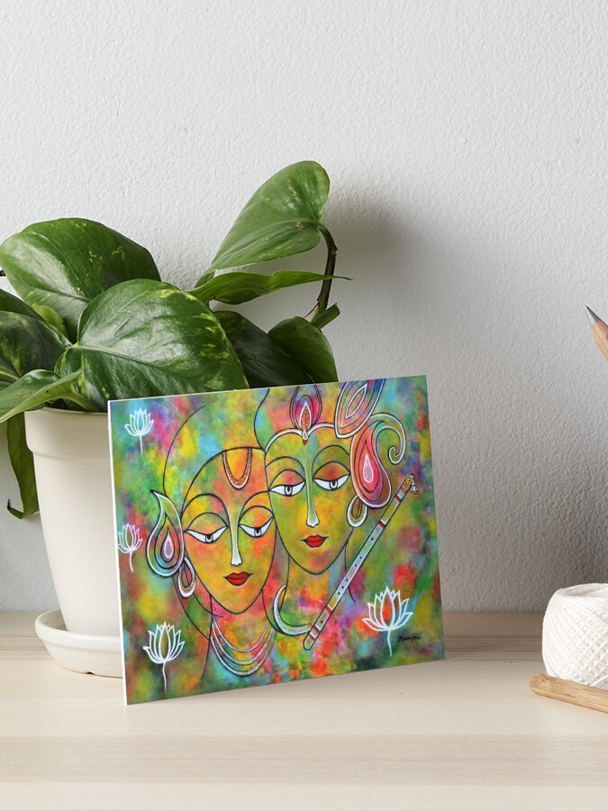 Radh Krishna Holi abstract II colorful vibrant Spiral Notebook by Manjiri  Kanvinde - Fine Art America