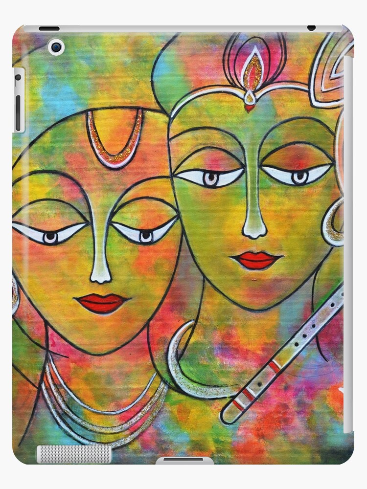 Radha Krishna Holi Abstract II Colorful Vibrant painting Acrylic painting  by Manjiri Kanvinde | Artfinder