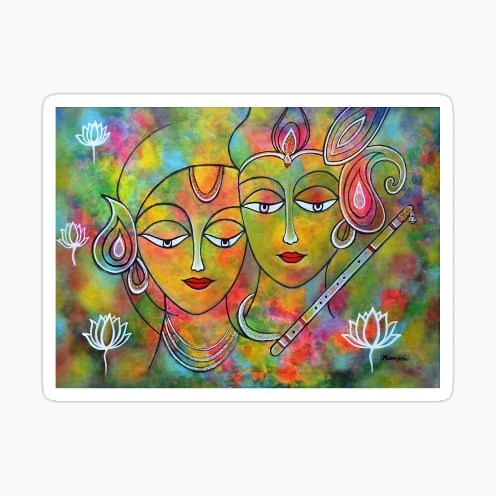 Radha Krishna playing Holi Canvas Wall Painting – DecorGlance