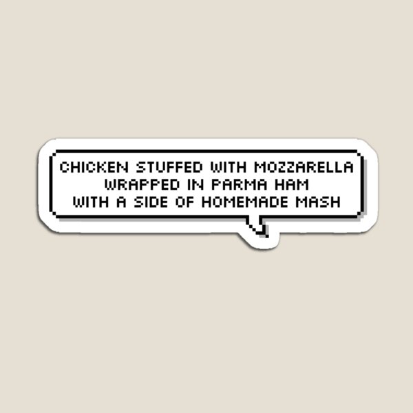 Artikelvorschau, mit Mozzarella gefülltes Hähnchen, umwickelt mit Parmaschinken, dazu hausgemachtes Kartoffelpüree entworfen und verkauft von johnprints.
