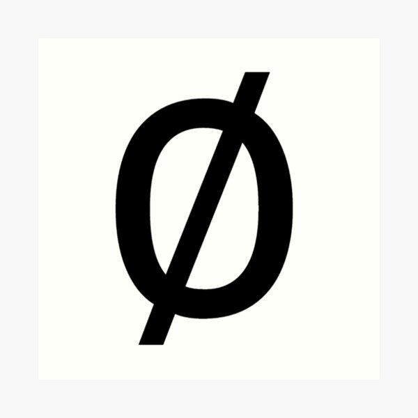 Empty Set - Unicode Character “∅” (U+2205) Art Print