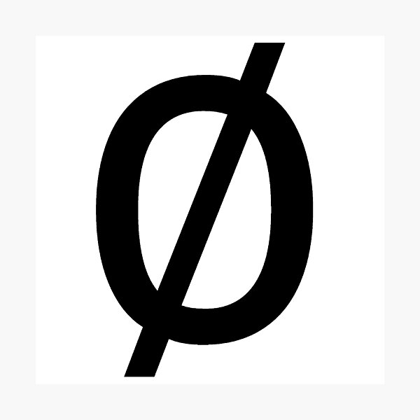 Empty Set - Unicode Character “∅” (U+2205) Photographic Print