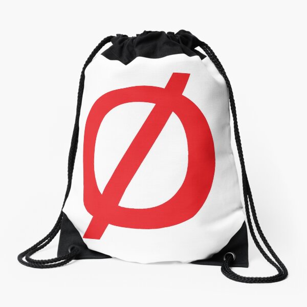 Empty Set - Unicode Character “∅” (U+2205) Red Drawstring Bag