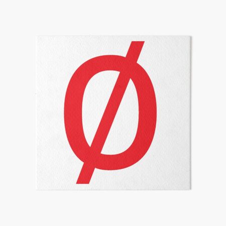 Empty Set - Unicode Character “∅” (U+2205) Red Art Board Print