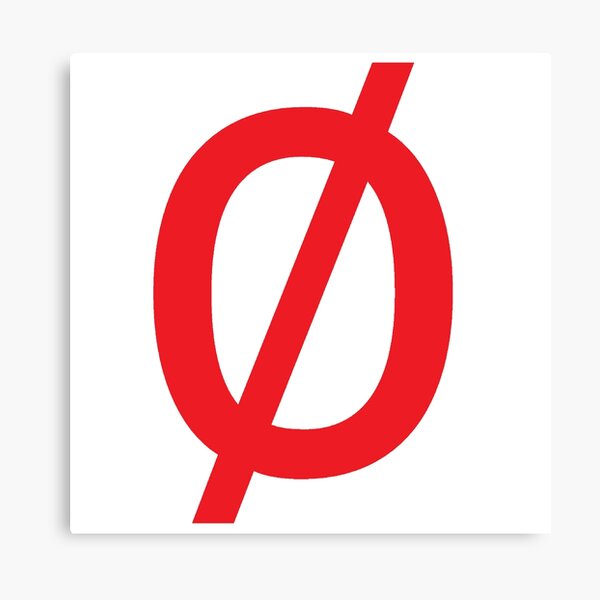 Empty Set - Unicode Character “∅” (U+2205) Red Canvas Print