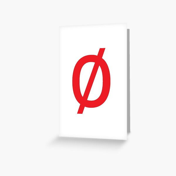 Empty Set - Unicode Character “∅” (U+2205) Red Greeting Card