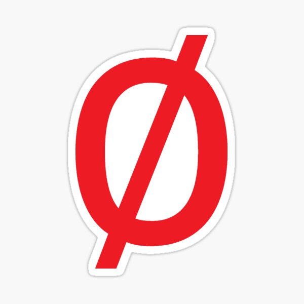 Empty Set - Unicode Character “∅” (U+2205) Red Sticker