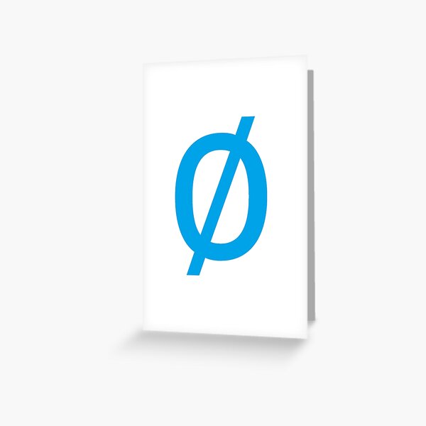Empty Set - Unicode Character “∅” (U+2205) Blue Greeting Card