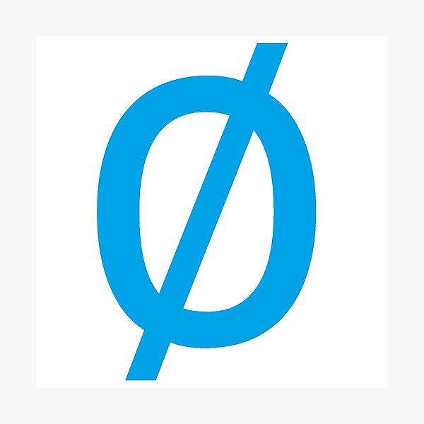 Empty Set - Unicode Character “∅” (U+2205) Blue Photographic Print