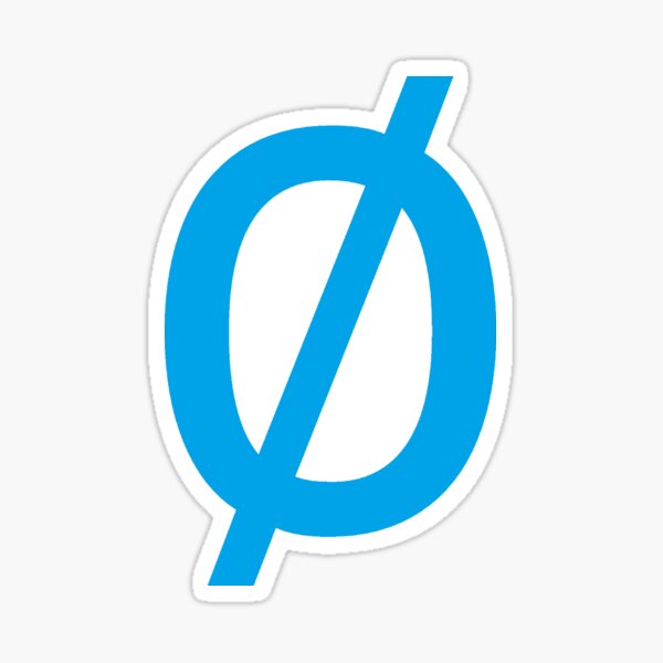 Empty Set - Unicode Character “∅” (U+2205) Blue Sticker