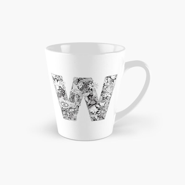 Item preview, Letter W | Black and white | Flower Pattern | Typography | Name art | Custom designed and sold by hayleylauren.
