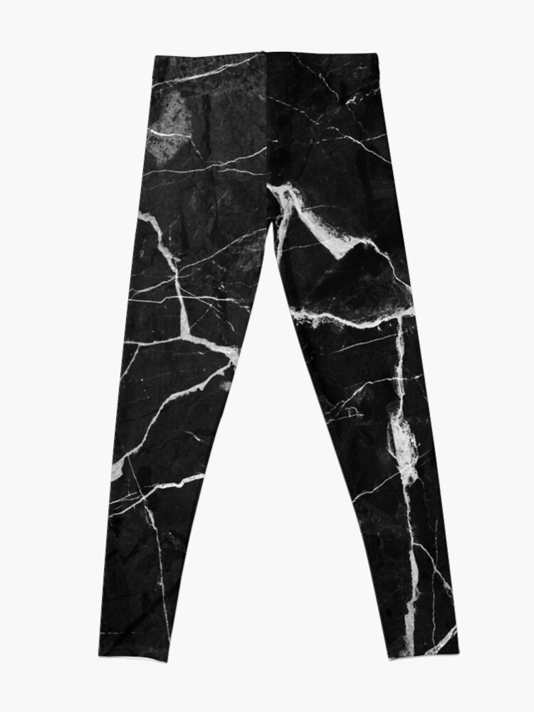 Discover Black Suede Marble With White Lightning Veins Leggings