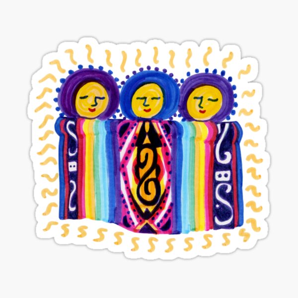 Three Sisters - Peruvian Blanket Baby Dolls Sticker