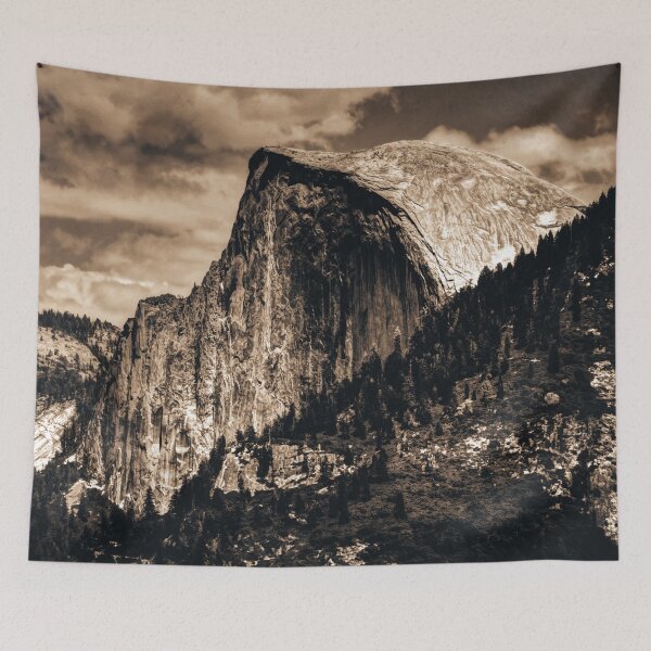 Item preview, Mountains and Forest - Half Dome in Yosemite National Park Black and White designed and sold by artcascadia.