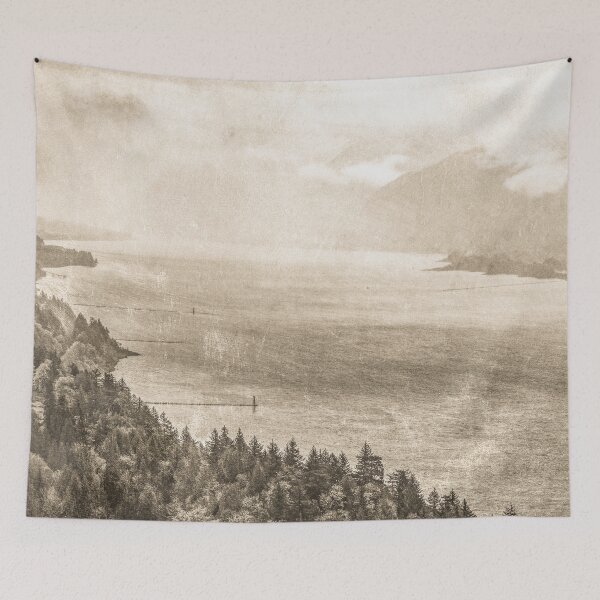 Item preview, Forest River Water - Vintage Sepia Cape Horn Columbia River Gorge designed and sold by artcascadia.