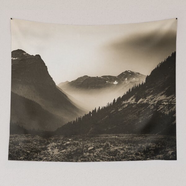 Item preview, Mountains and Forest - Glacier National Park Vintage Sepia designed and sold by artcascadia.