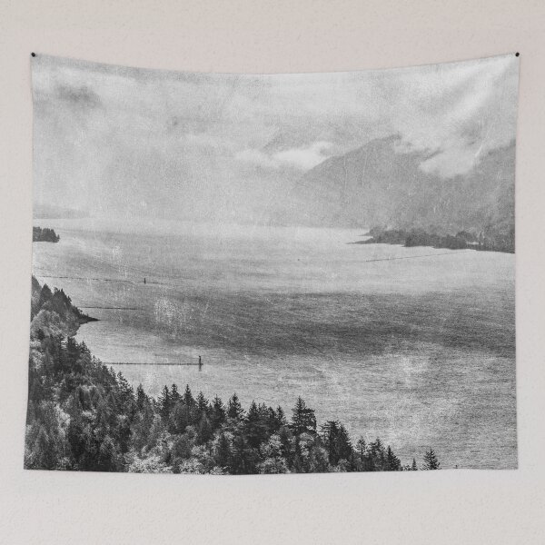 Item preview, Forest River Water - Columbia River Gorge Cape Horn Black and White Photograph designed and sold by artcascadia.