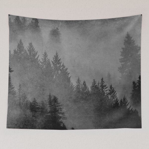 Item preview, Fog Forest - Black and White Charcoal Forest designed and sold by artcascadia.