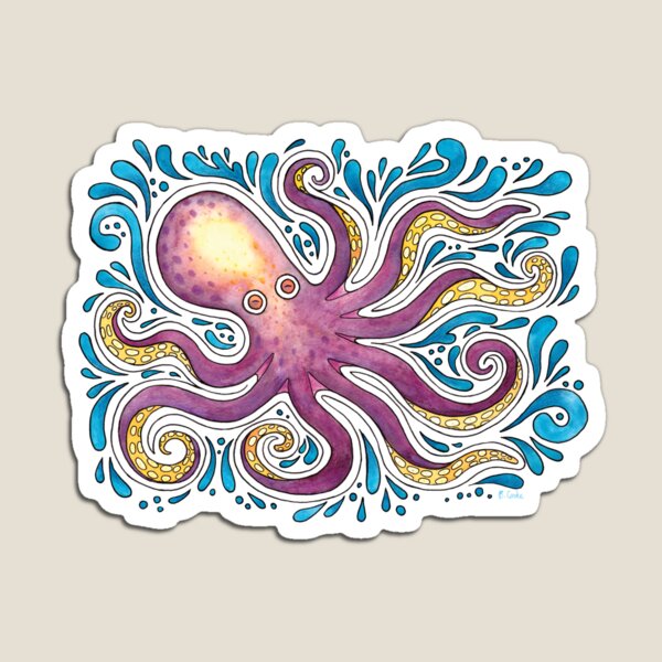 Purple Octopus Magnet
