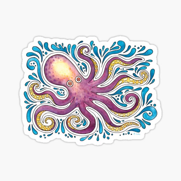 Purple Octopus Sticker