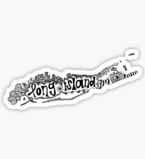 Hipster Long Island Outline Sticker