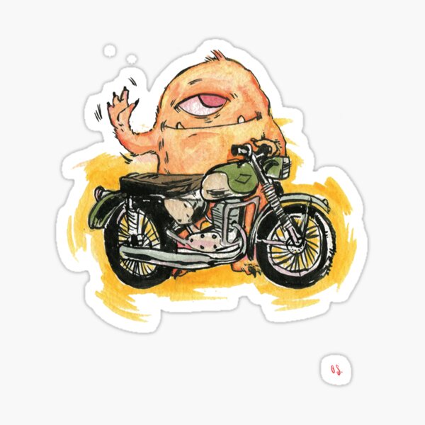 M is for Motorbike Monster! Sticker