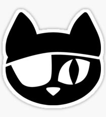 Piratenkatze Schwarz Sticker