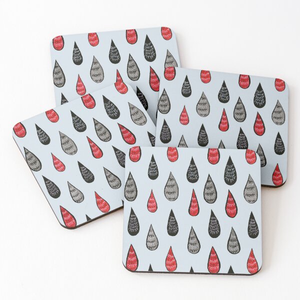 Item preview, Weird Rain Drops Ink Pattern In Red Black Grey designed and sold by Boriana Giormova.
