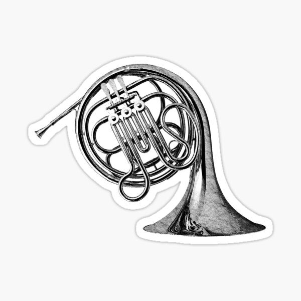 Item preview, French Horn Musical Instrument. designed and sold by Digital Eclectica.