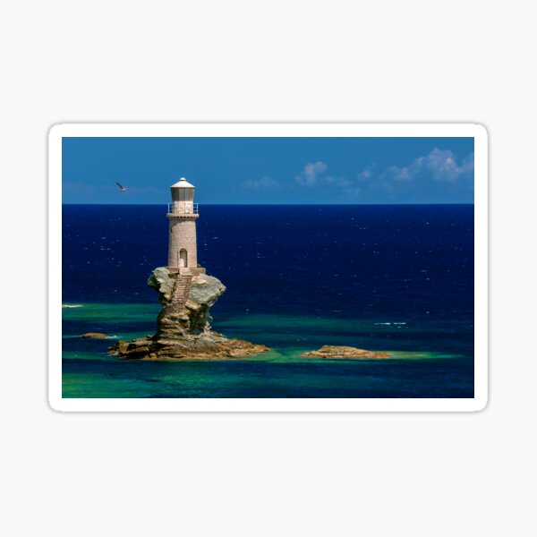 Item preview, Lighthouse Tourlitis in Andros and a seagull designed and sold by Antonis Lemonakis.