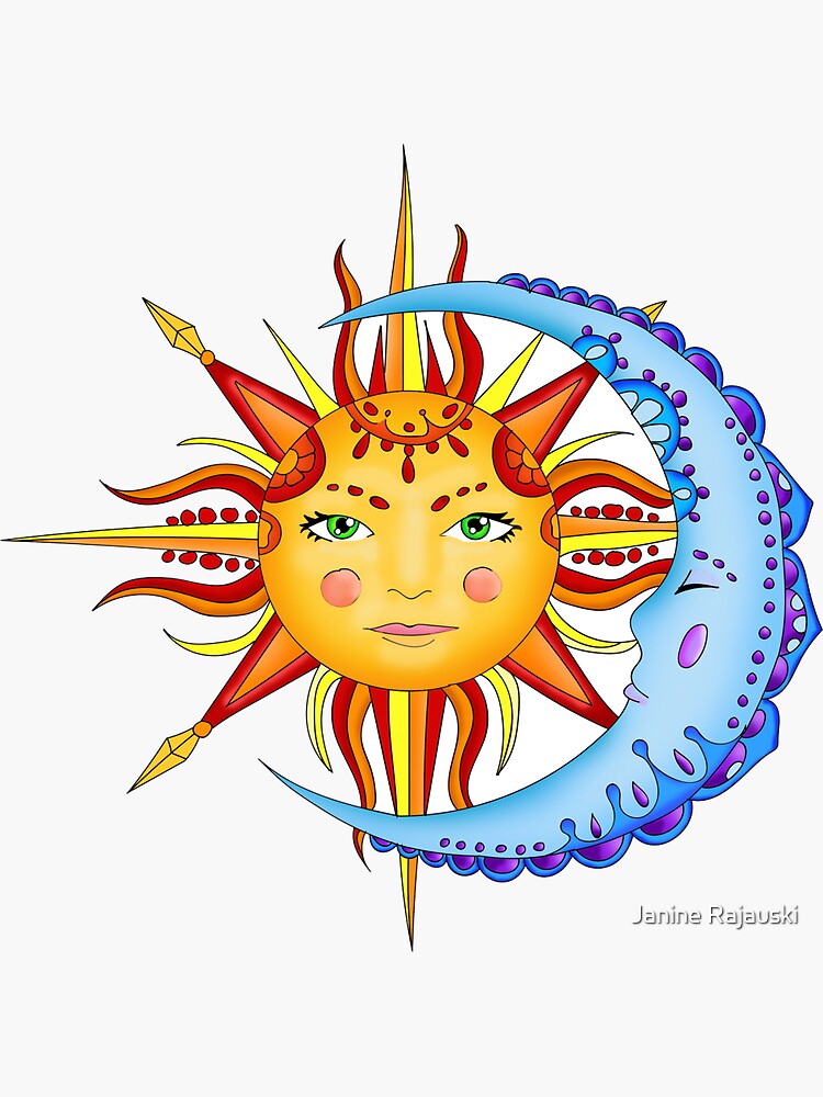 Spiritual Sun and Moon' Sticker