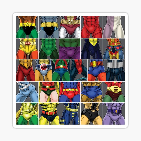 Superhero ABC Groins! Sticker