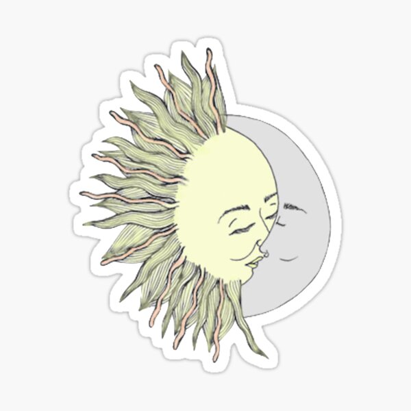 sun and moon Sticker