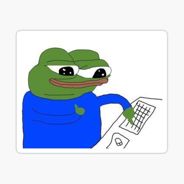 Keyboard Pepe Sticker