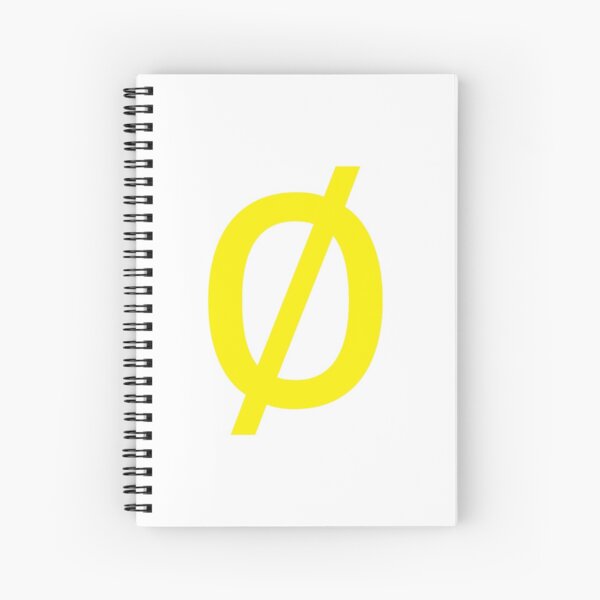 Empty Set - Unicode Character “∅” (U+2205) Yellow Spiral Notebook