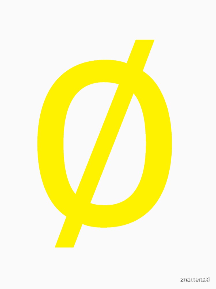 Empty Set - Unicode Character “∅” (U+2205) Yellow by znamenski
