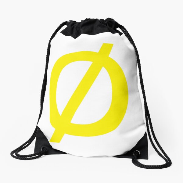 Empty Set - Unicode Character “∅” (U+2205) Yellow Drawstring Bag