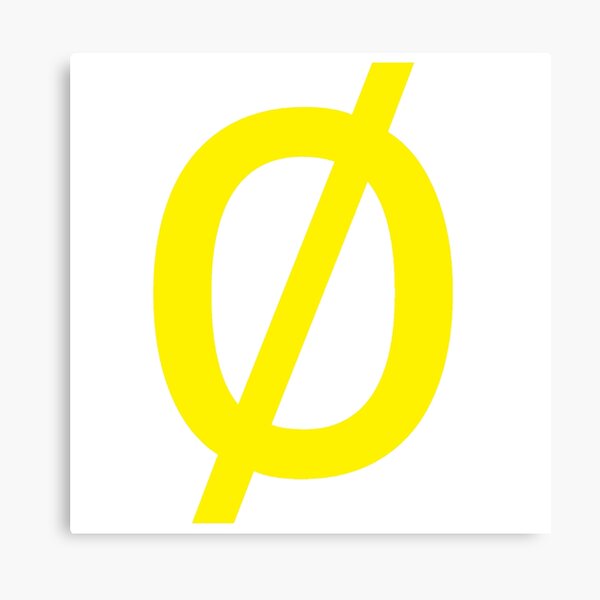 Empty Set - Unicode Character “∅” (U+2205) Yellow Canvas Print