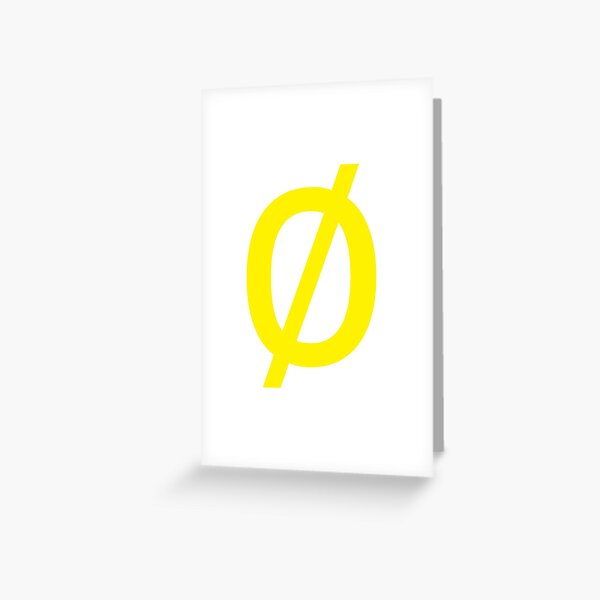 Empty Set - Unicode Character “∅” (U+2205) Yellow Greeting Card