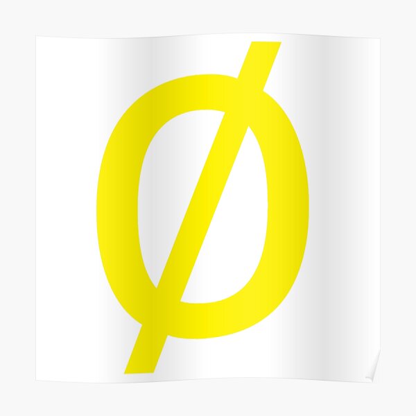 Empty Set - Unicode Character “∅” (U+2205) Yellow Poster