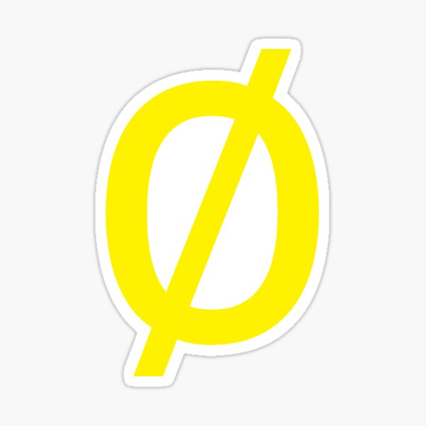 Empty Set - Unicode Character “∅” (U+2205) Yellow Sticker