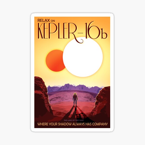 Retro NASA Travel Poster - Kepler 186f Sticker