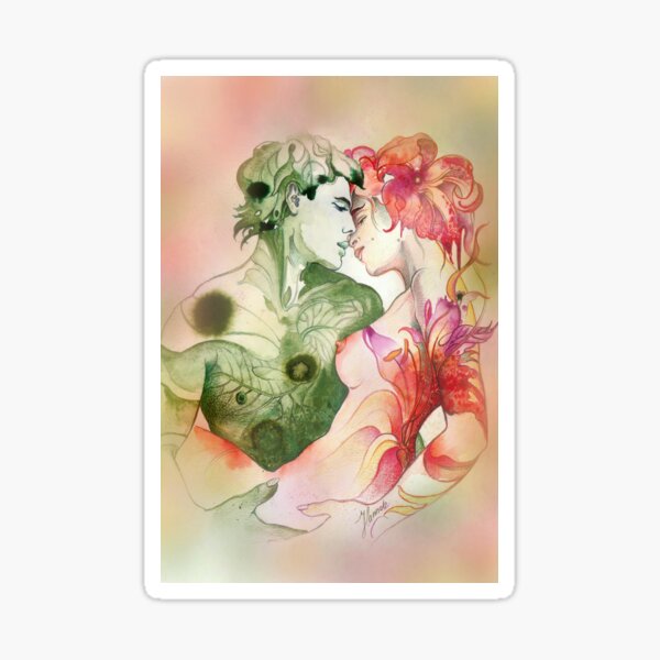 " Flower and Leaf" - postcard & greeting card Sticker