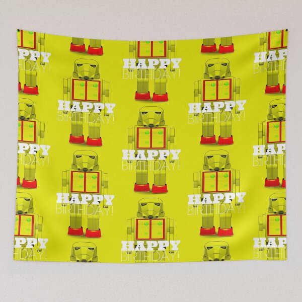 Item preview, Happy Birthday! Yellow Robot designed and sold by EvePenman.
