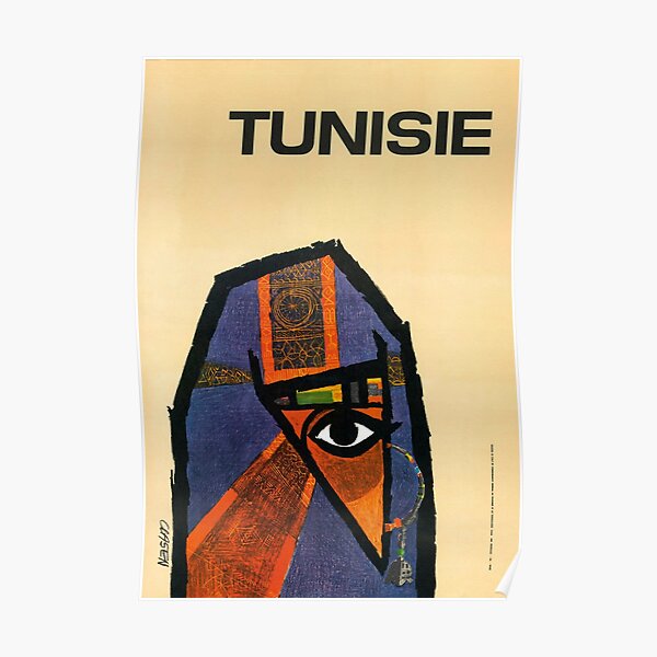 Affiche Vintage de Voyage Tunisie Restaurée Poster