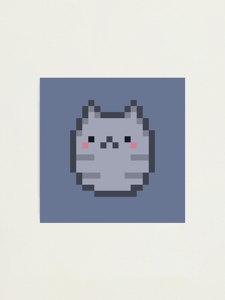 Pixel art cute cat kitten free pattern\