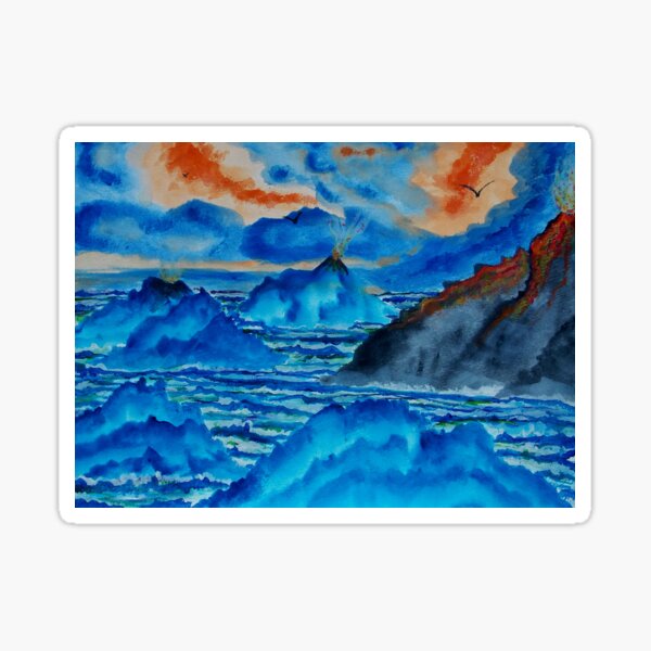 Blue Island Volcanoes Sticker