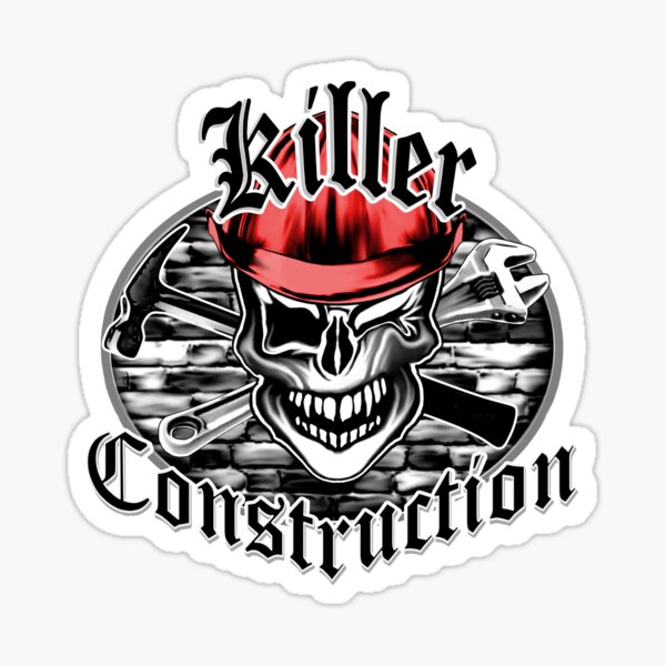 Skull Wearing Hard Hat Stickers | Redbubble